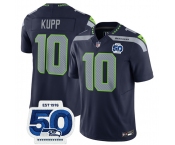 Men's Seattle Seahawks #10 Cooper Kupp Navy 2025 F.U.S.E. 50th Anniversary Patch Vapor Limited Football Stitched Jersey