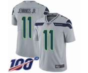 Men's Seattle Seahawks #11 Gary Jennings Jr. Grey Alternate Vapor Untouchable Limited Player 100th Season Football Jersey