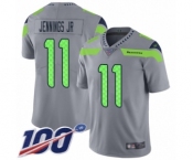 Men's Seattle Seahawks #11 Gary Jennings Jr. Limited Silver Inverted Legend 100th Season Football Jersey