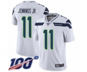 Men's Seattle Seahawks #11 Gary Jennings Jr. White Vapor Untouchable Limited Player 100th Season Football Jersey