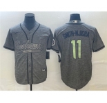 Men's Seattle Seahawks #11 Jaxon Smith-Njigba Gray With Patch Cool Base Stitched Baseball Jersey1