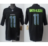 Men's Seattle Seahawks #11 Jaxon Smith-Njigba Limited Black Fashion FUSE Vapor Jersey