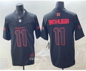 Men's Seattle Seahawks #11 Jaxon Smith-Njigba Limited Black Stranger Things Stuck In The Upside Down Football Jersey