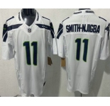 Men's Seattle Seahawks #11 Jaxon Smith Njigba Limited White FUSE Vapor Jersey
