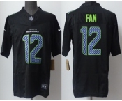 Men's Seattle Seahawks #12 Fan Limited Black Fashion FUSE Vapor Jersey