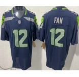 Men's Seattle Seahawks #12 Fan Limited Navy FUSE Vapor Jersey