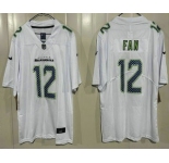 Men's Seattle Seahawks #12 Fan Limited White Fashion Vapor Jersey