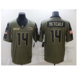 Men's Seattle Seahawks #14 D.K. Metcalf Nike Olive 2021 Salute To Service Limited Player Jersey