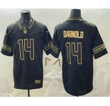 Men's Seattle Seahawks #14 Sam Darnold Limited Black Gold FUSE Vapor Jersey