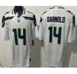 Men's Seattle Seahawks #14 Sam Darnold Limited White FUSE Vapor Jersey
