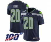 Men's Seattle Seahawks #20 Rashaad Penny Navy Blue Team Color Vapor Untouchable Limited Player 100th Season Football Jersey