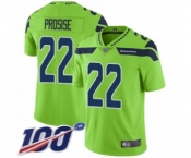Men's Seattle Seahawks #22 C. J. Prosise Limited Green Rush Vapor Untouchable 100th Season Football Jersey