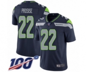 Men's Seattle Seahawks #22 C. J. Prosise Navy Blue Team Color Vapor Untouchable Limited Player 100th Season Football Jersey