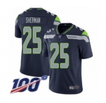 Men's Seattle Seahawks #25 Richard Sherman Navy Blue Team Color Vapor Untouchable Limited Player 100th Season Football Jersey