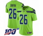 Men's Seattle Seahawks #26 Shaquill Griffin Limited Green Rush Vapor Untouchable 100th Season Football Jersey