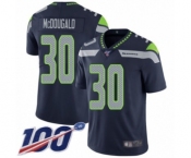 Men's Seattle Seahawks #30 Bradley McDougald Navy Blue Team Color Vapor Untouchable Limited Player 100th Season Football Jersey