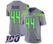Men's Seattle Seahawks #44 Nate Orchard Limited Silver Inverted Legend 100th Season Football Jersey