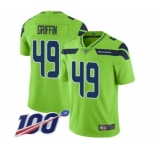 Men's Seattle Seahawks #49 Shaquem Griffin Limited Green Rush Vapor Untouchable 100th Season Football Jersey