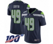 Men's Seattle Seahawks #49 Shaquem Griffin Navy Blue Team Color Vapor Untouchable Limited Player 100th Season Football Jersey