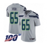 Men's Seattle Seahawks #65 Germain Ifedi Grey Alternate Vapor Untouchable Limited Player 100th Season Football Jersey