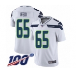 Men's Seattle Seahawks #65 Germain Ifedi White Vapor Untouchable Limited Player 100th Season Football Jersey