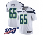 Men's Seattle Seahawks #65 Germain Ifedi White Vapor Untouchable Limited Player 100th Season Football Jersey
