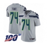 Men's Seattle Seahawks #74 George Fant Grey Alternate Vapor Untouchable Limited Player 100th Season Football Jersey