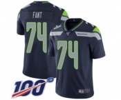 Men's Seattle Seahawks #74 George Fant Navy Blue Team Color Vapor Untouchable Limited Player 100th Season Football Jersey