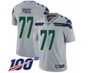 Men's Seattle Seahawks #77 Ethan Pocic Grey Alternate Vapor Untouchable Limited Player 100th Season Football Jersey