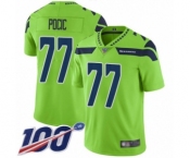 Men's Seattle Seahawks #77 Ethan Pocic Limited Green Rush Vapor Untouchable 100th Season Football Jersey