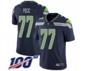 Men's Seattle Seahawks #77 Ethan Pocic Navy Blue Team Color Vapor Untouchable Limited Player 100th Season Football Jersey
