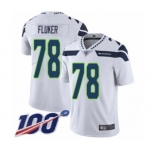 Men's Seattle Seahawks #78 D.J. Fluker White Vapor Untouchable Limited Player 100th Season Football Jersey