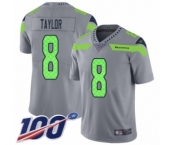 Men's Seattle Seahawks #8 Jamar Taylor Limited Silver Inverted Legend 100th Season Football Jersey