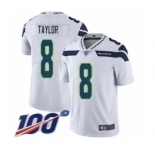 Men's Seattle Seahawks #8 Jamar Taylor White Vapor Untouchable Limited Player 100th Season Football Jersey