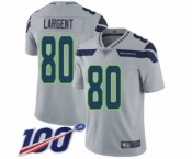 Men's Seattle Seahawks #80 Steve Largent Grey Alternate Vapor Untouchable Limited Player 100th Season Football Jersey