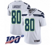 Men's Seattle Seahawks #80 Steve Largent White Vapor Untouchable Limited Player 100th Season Football Jersey
