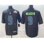 Men's Seattle Seahawks #9 Kenneth Walker III Black 2025 Super Bowl LX Patch Carbon Fashion Vapor Untouchable Limited Stitched Football Jersey