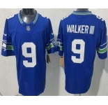 Men's Seattle Seahawks #9 Kenneth Walker III Limited Blue FUSE Vapor Jersey