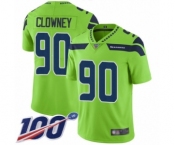 Men's Seattle Seahawks #90 Jadeveon Clowney Limited Green Rush Vapor Untouchable 100th Season Football Jersey