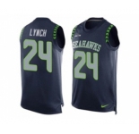 Nike Seattle Seahawks #24 Marshawn Lynch Steel Blue Team Color Men's Stitched NFL Limited Tank Top Jersey
