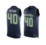 Nike Seattle Seahawks #40 Derrick Coleman Steel Blue Team Color Men's Stitched NFL Limited Tank Top Jersey