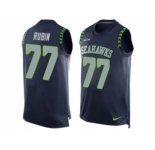 Nike Seattle Seahawks #77 Ahtyba Rubin Steel Blue Team Color Men's Stitched NFL Limited Tank Top Jersey