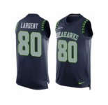 Nike Seattle Seahawks #80 Steve Largent Steel Blue Team Color Men's Stitched NFL Limited Tank Top Jersey