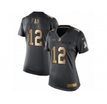 Women's Nike Seattle Seahawks 12th Fan Limited Black Gold Salute to Service NFL Jersey