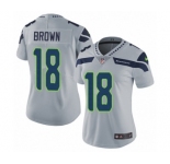 Women's Nike Seattle Seahawks #18 Jaron Brown Grey Alternate Vapor Untouchable Limited Player NFL Jersey