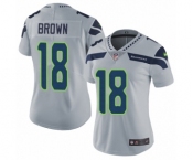 Women's Nike Seattle Seahawks #18 Jaron Brown Grey Alternate Vapor Untouchable Limited Player NFL Jersey