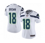 Women's Nike Seattle Seahawks #18 Jaron Brown White Vapor Untouchable Limited Player NFL Jersey