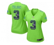 Women's Nike Seattle Seahawks #3 Russell Wilson Limited Green Strobe NFL Jersey