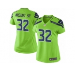Women's Nike Seattle Seahawks #32 Christine Michael Sr Limited Green Rush NFL Jersey