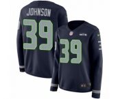 Women's Nike Seattle Seahawks #39 Dontae Johnson Limited Navy Blue Therma Long Sleeve NFL Jersey